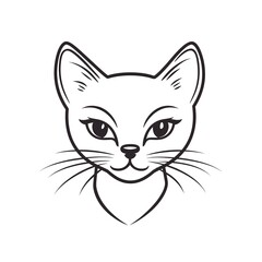 Elegant Minimalist Cat Face: Line Art Design.  Perfect for branding, prints, or handmade gifts.