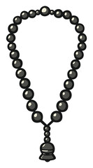 Tasbeeh prayer beads. Editable color vector