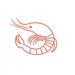 Elegant Shrimp Line Art: A Minimalist Design for Seafood Restaurants, Branding, or Culinary Logos.