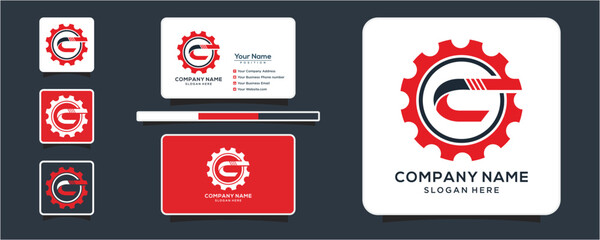 Letter C gear vector logo template This design is suitable for technology industrial or automotive