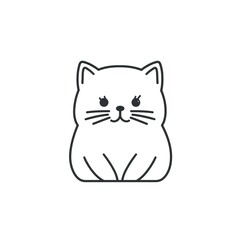Obraz premium Adorable minimalist line art kitten logo design; perfect for handmade gifts, pet products, or children's items.