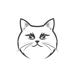 Elegant Cat Face: Minimalist Line Art Design, Perfect for Handmade Gifts and Branding.