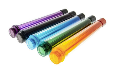 Colorful markers in vibrant hues arranged in a balanced display for creative projects and artistic expression, cut out