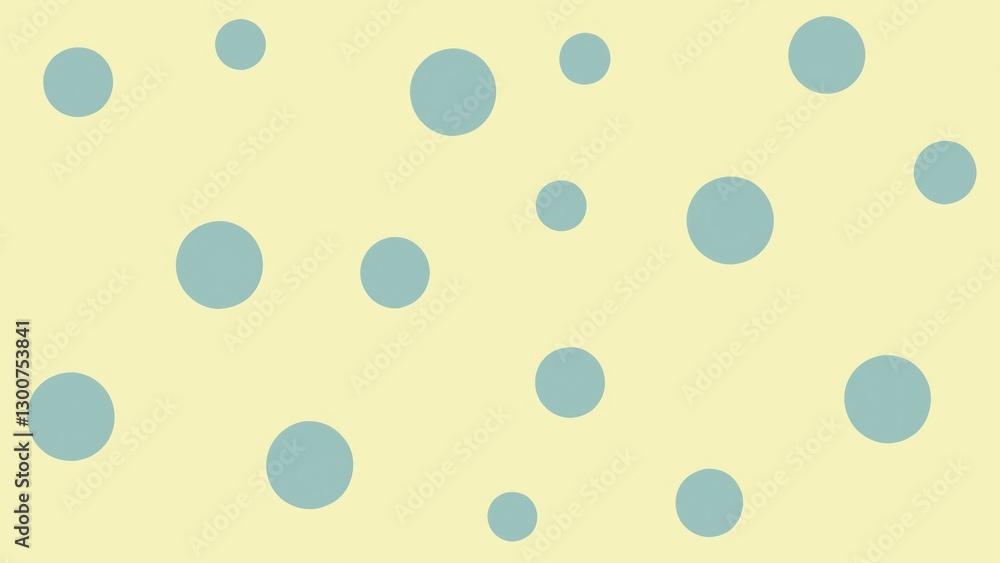 Poster blue polka dots scattered on a light yellow background, creating a playful and cheerful pattern