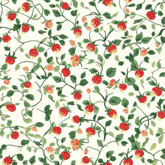 strawberry seamless infinite pattern background