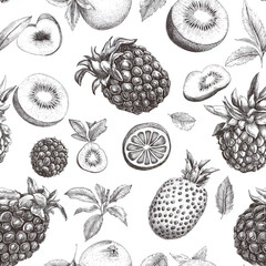 seamless pattern with fruits