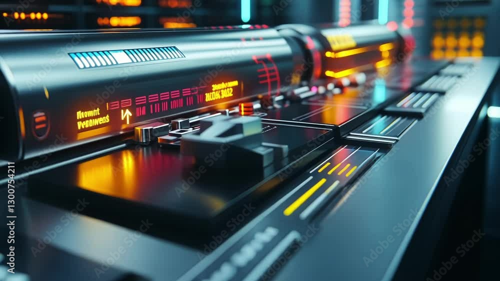 Aufkleber high tech data center showcasing futuristic equipment with glowing digital displays and intricate ci