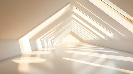 Bright Interior with Unique Architecture and Natural Light Streaming Through