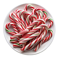 Fototapeta premium Classic Red and White Candy Canes Isolated on Transparent Background