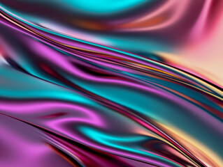Colorful iridescent metallic fluid painting flowing abstract background