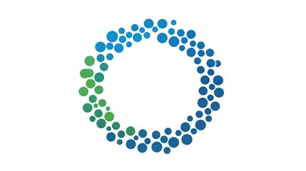 Obraz premium Abstract Circular Design: Blue and Green Gradient Dots
