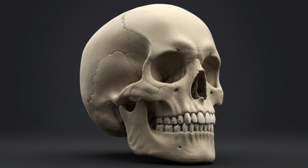 Obraz premium Detailed human skull study for anatomical study. Generative AI