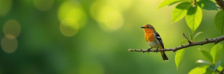 Fototapeta premium A bird sitting on a branch of a tree, branches, wildlife, nature