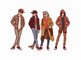 Fototapeta premium Contemporary Street Style Clothing Icon