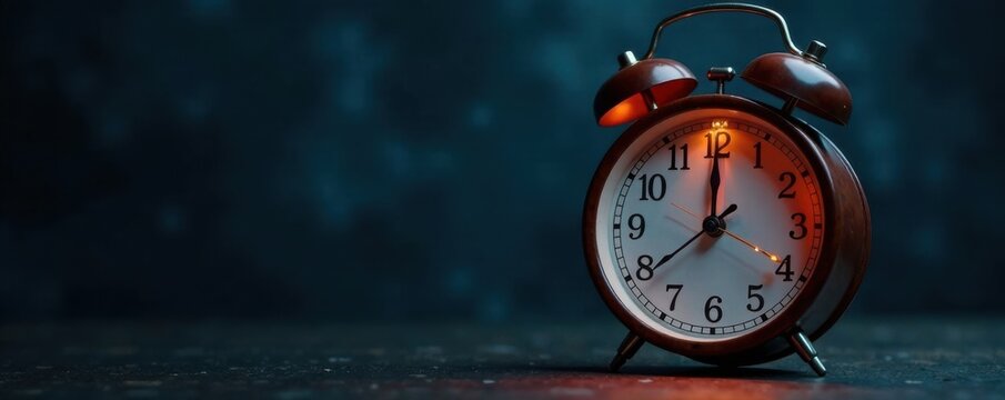 A clock striking midnight in a darkened room, moment, strike, darkness