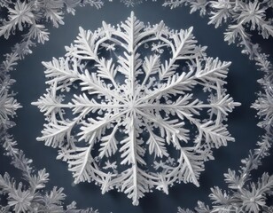 Intricate snowflake design surrounding a Christmas card background,  geometric shapes,  festive patterns,  christmas cards