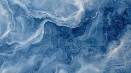 Fototapeta premium Abstract Blue and White Marbled Texture with Swirling Patterns