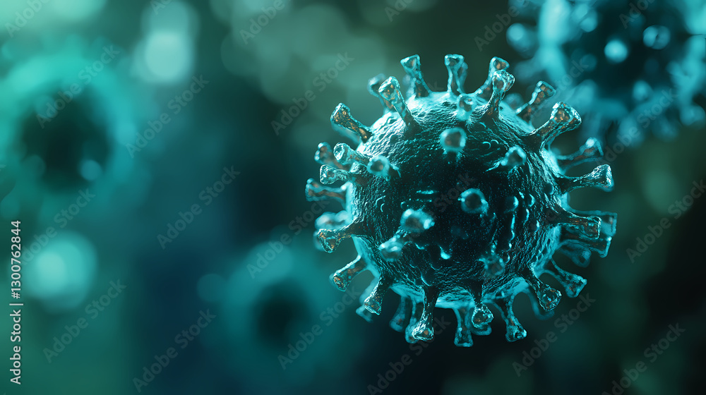 Poster microscope close-up of virus structure