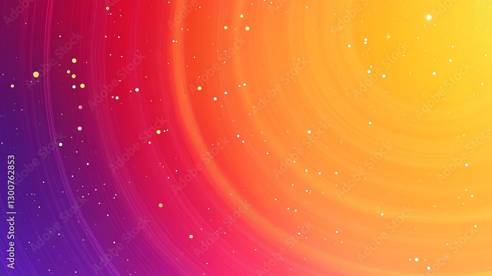 Poster a colorful abstract banner featuring a radial gradient burst from deep orange to yellow with subtle 