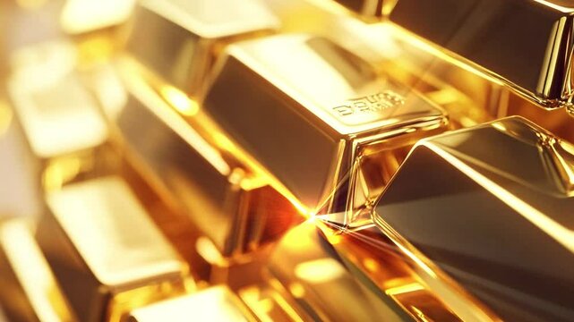 Shiny Gold Bars Background Animation Luxurious Motion Design