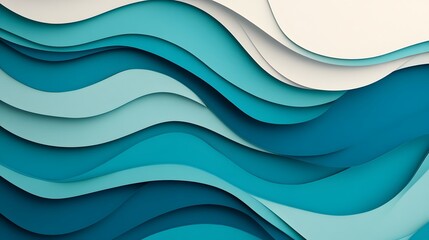 Obraz premium Elegant Paper Cut Background with Modern Waves and Copy Space for 3D