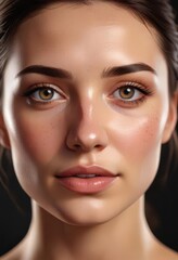 A flawless facial with a gentle glow in soft focus ,  social media,  glowing skin,  lifestyle