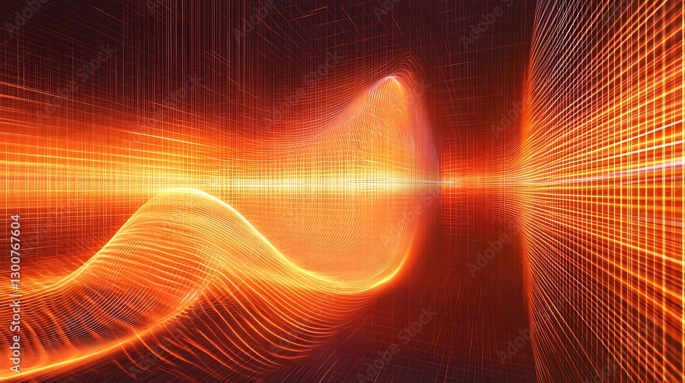 Poster a dynamic composition of energy waves and glowing plasma arcs, set against a futuristic grid
