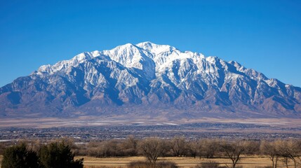 Vibrant Peaks Against Clear Blue Skies