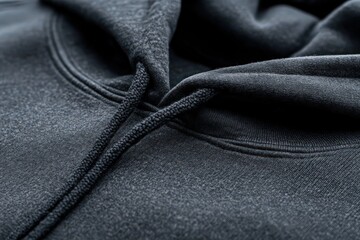 Dark Gray Hoodie Fabric Texture Close-up
