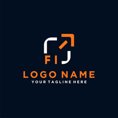 FI initials minimal modern technology logo design