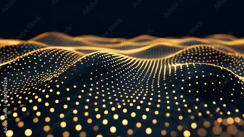 Aufkleber sleek dark background with floating luminous particles showcase creative digital design and art