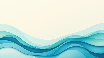 Abstract Blue Wave Background Smooth Elegant Curves Layers