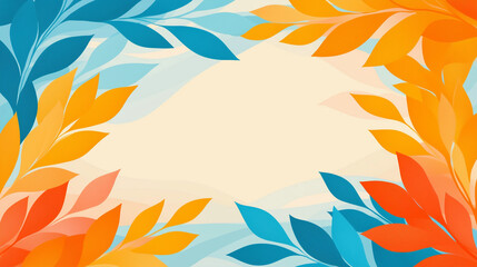 Fototapeta premium Colorful autumn leaves frame with blank space in the center.