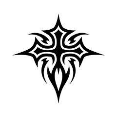 Holly cross icon with sharp edge vector 