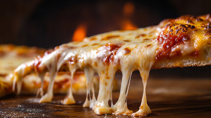  melted cheese pizza slice hot oven baked italian food eat meal sauce tasty fresh yummy