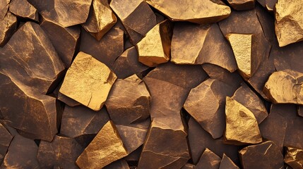 Raw Mineral Rock with Deep Brown and Gold Hues