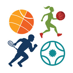 Basketball player silhouette icon vector illustration design for sports activity