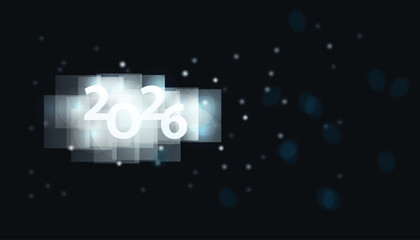 2026 New year business concept blue bokeh vector illustration design background