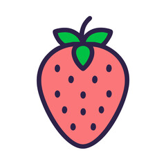 Obraz premium Fresh strawberry illustration with vibrant colors and details