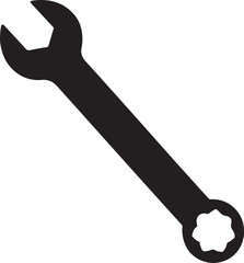 Combination wrench and spanner open box icon vector silhouette for apps or websites