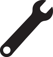 Combination wrench and spanner open box icon vector silhouette for apps or websites