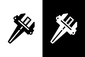 Precision Slide Calipers Icon High-Quality Silhouette Vector.