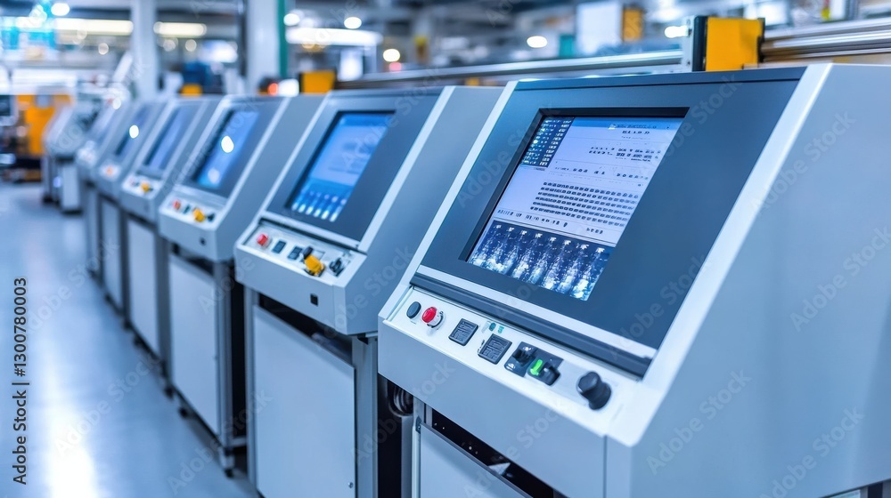 Poster automated printing machines in industrial setting