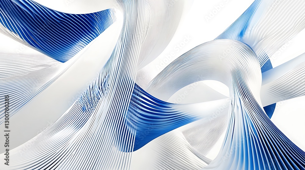 Poster a modern abstract design with intersecting diagonal lines in corporate blue and white, perfect for t