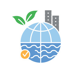 Climate adaptation strategies flat icon.