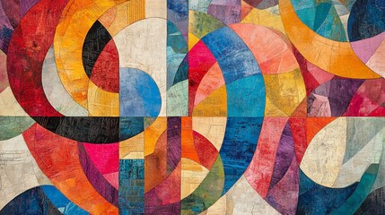 Abstract Geometric Colorful Art Piece