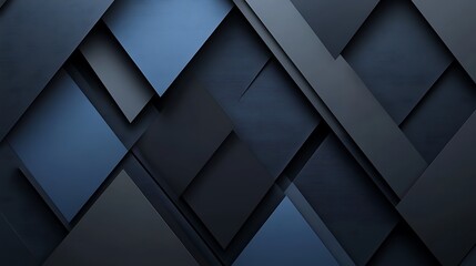 Fototapeta premium A professional abstract banner with clean, overlapping blue and gray triangles and subtle gradients