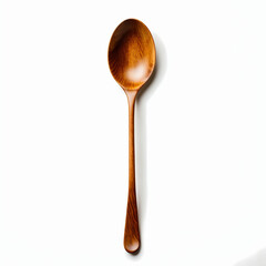wooden spoon on white background