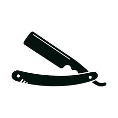 Vector icon of straight razor in an open position