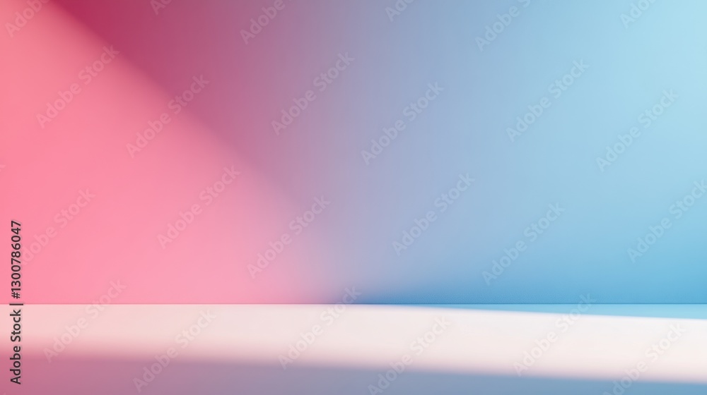 Aufkleber a minimalist studio setup featuring a seamless backdrop transitioning from pink to blue gradient col